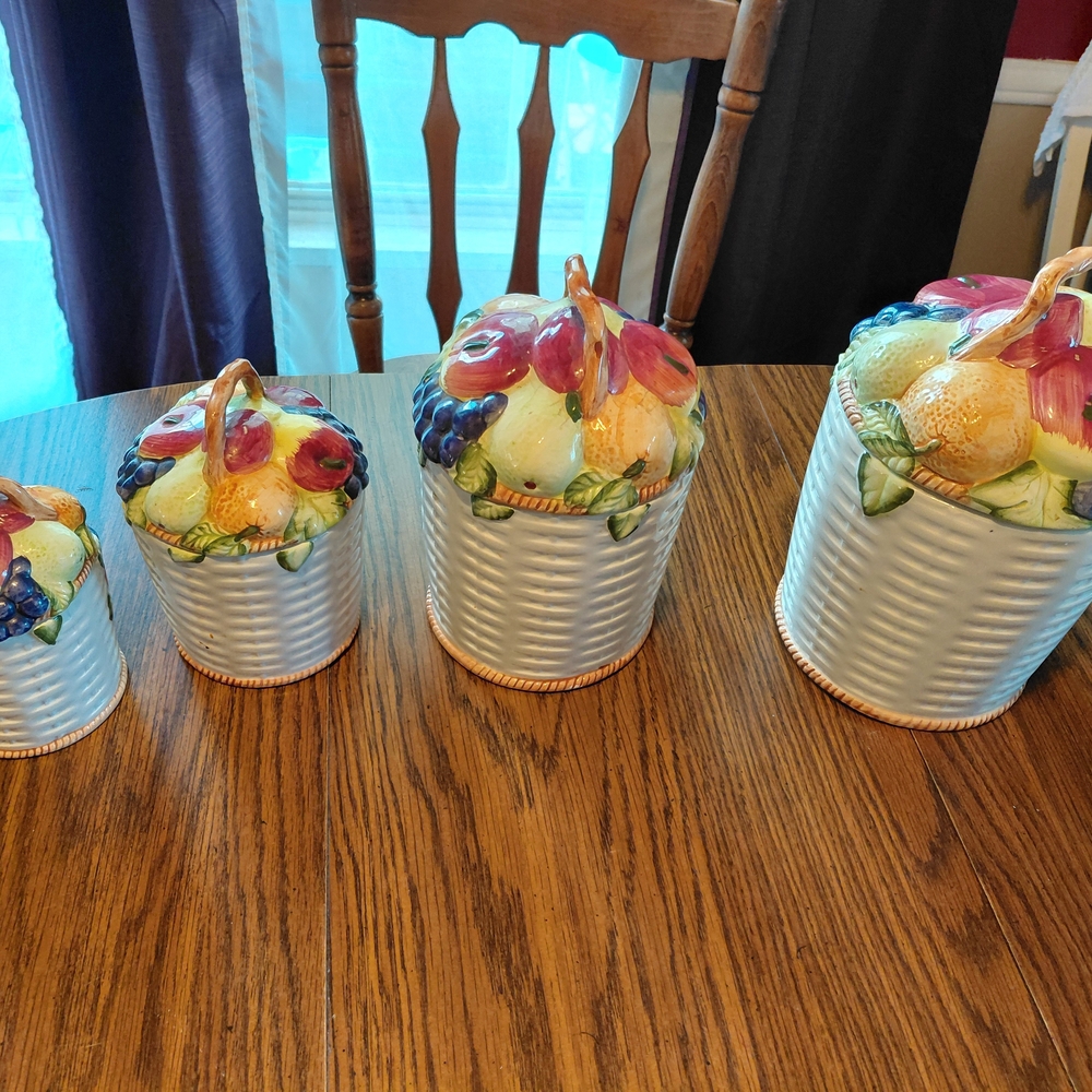 Vibrant Fruit Ceramic Canister Set